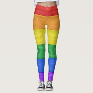 Legging SlipperyJoe's clássico arco-íris tátil feito à mão