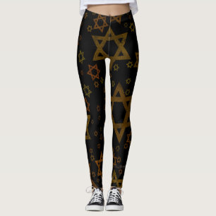 Legging SlipperyJoe's Hanukkah-temático Estrela David artí
