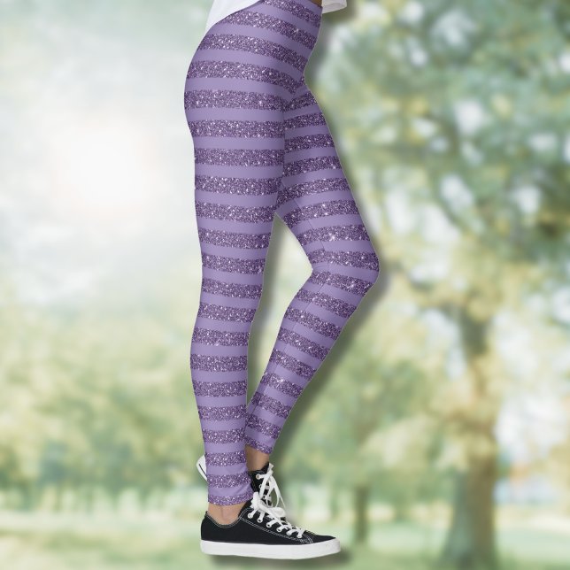 Legging Smoky Plum Glitter Style Horizontal Stripes (Criador carregado)