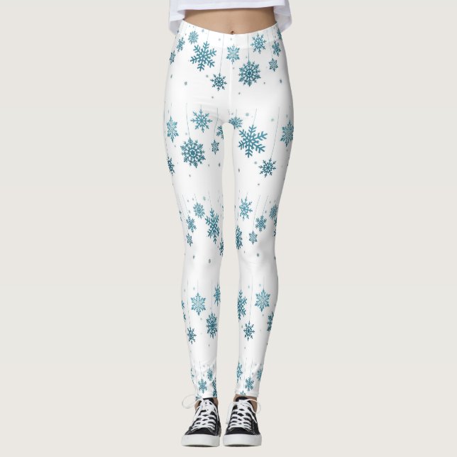 LEGGING **SNOWFLAKS AZUIS** NATAL (Frente)