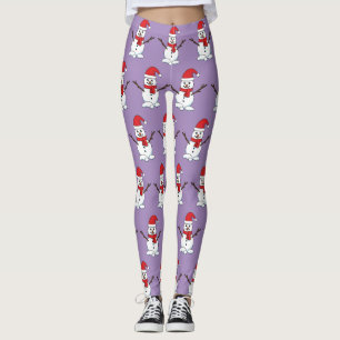 Legging Snowman com Red Bonnet e Scarf