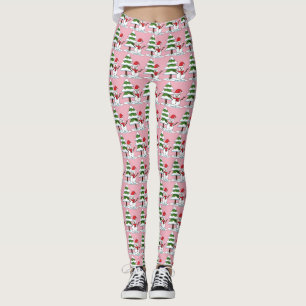 Legging Snowman com Snowy Pine Tree