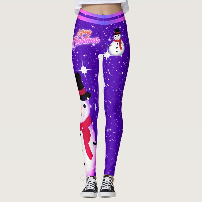 Legging Snowman e Snowflakes no Natal da TUA COR (Frente)