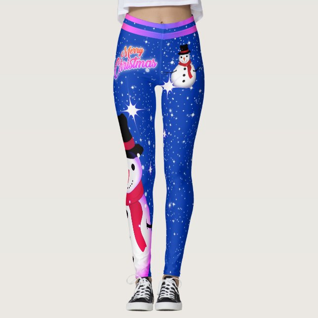 Legging Snowman e Snowflakes no Natal da TUA COR (Frente)