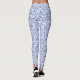 Legging Snowmen Cute Pastel Blue Patterado
