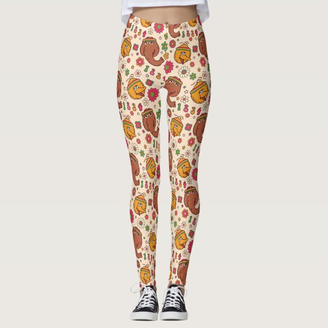 Legging Snuffleupagus e Flor de Aves Grandes (Frente)