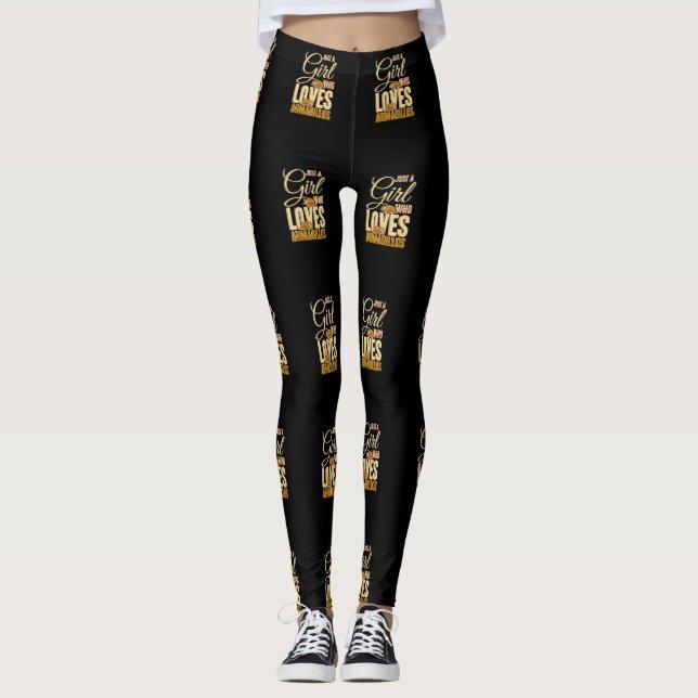 Legging Só Uma Menina Que Ama Armadillos Armadillo (Frente)
