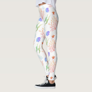 Legging Sob O Mar De Coral Colorido