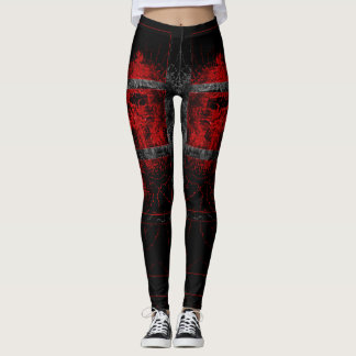 Legging Sobreposição Vermelha
