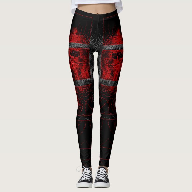 Legging Sobreposição Vermelha (Frente)