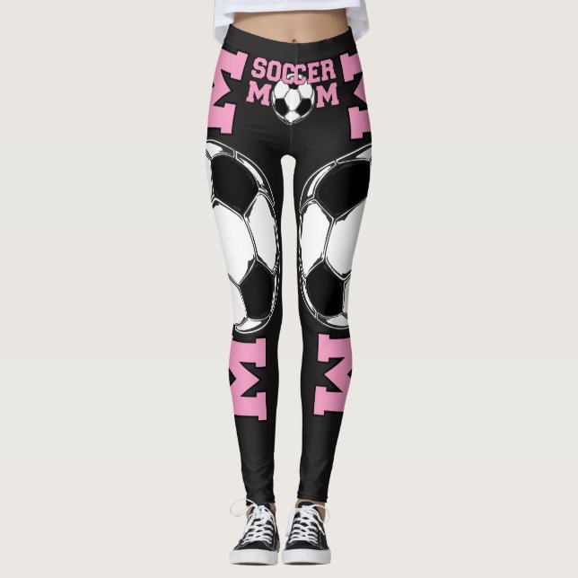 Legging 'SOCCER Mãe' em Rosa (Frente)