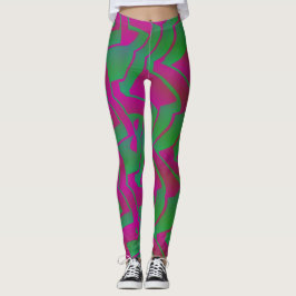 Legging Socialite Oh Meu Padrão Rosa Verde