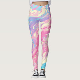 Legging ✨ Soft Pastel Marble Design - Trendy & Smooth 🎨