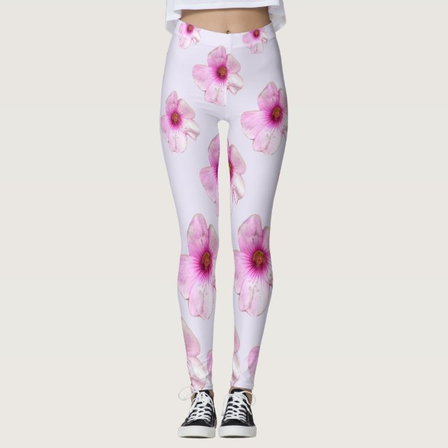 Legging Soft Pink Botanical Floral Print Legginings (Frente)