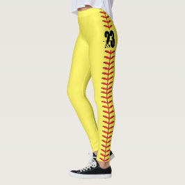 Legging Softball de números personalizados
