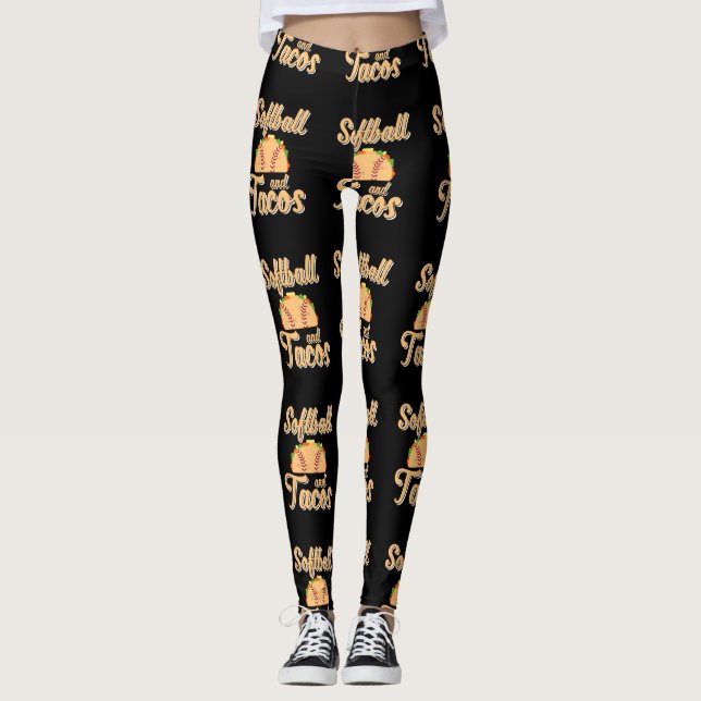Legging Softball E Tacos Novidade Engraçada (Frente)