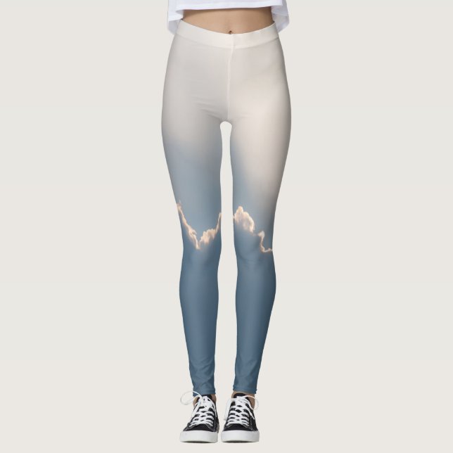 Legging Sol brilhando atrás das nuvens (Frente)
