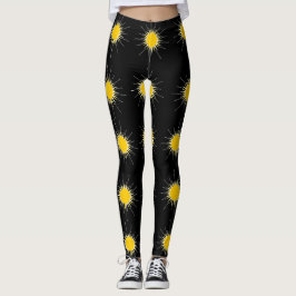 Legging Sol brilhante brilhante brilhante amarelo