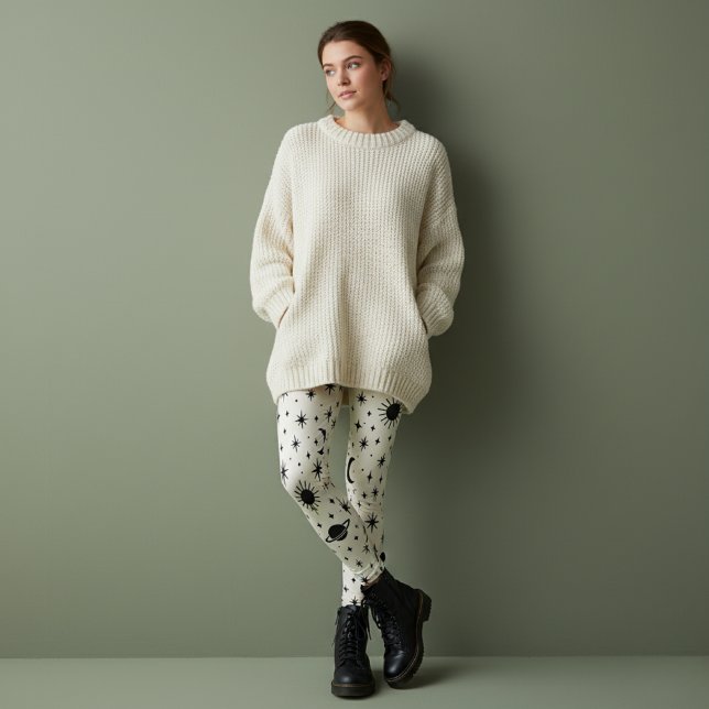 Legging Sol Celestial Lua Estrelas Creme (Criador carregado)