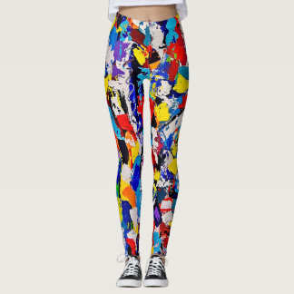 Legging Solha colorida multicolorido da pintura do teste