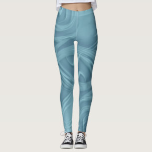 Legging Sombras Curvas Sobre Trabalho de arte Azul