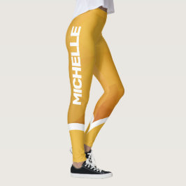 Legging Sombras de amarelo e laranja com nome moderno