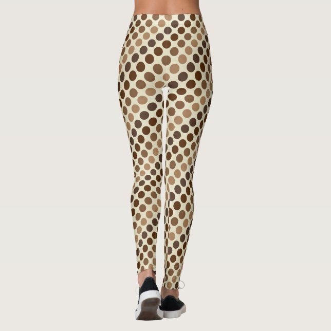 Legging Sombras de Bolinhas castanhas por Shirley Taylor (Verso)