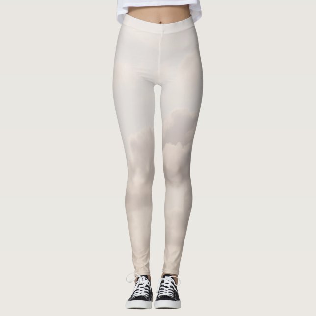 Legging Sonho 1 em nuvens de Caribe bege macio (Frente)