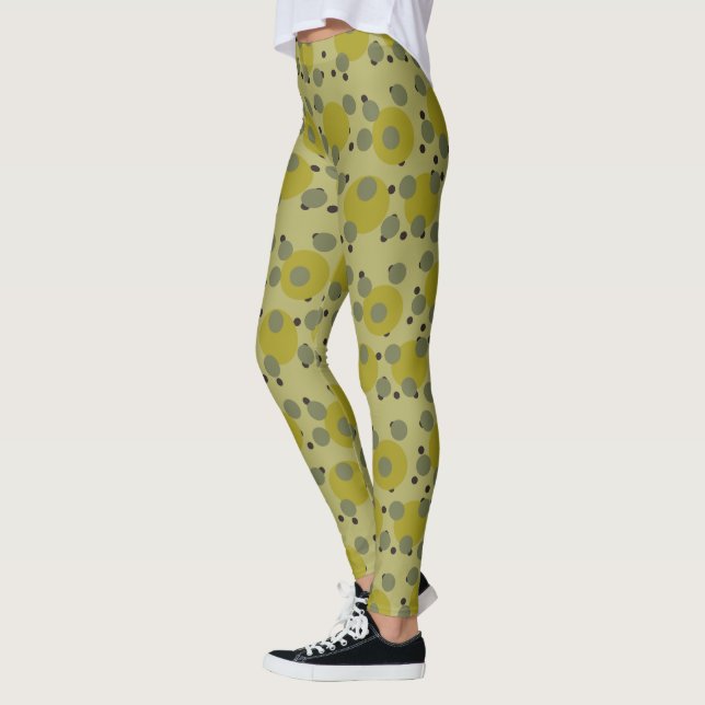Legging Sonho de Abacate Retro Círculos Atômicos dos Anos  (Esquerda)