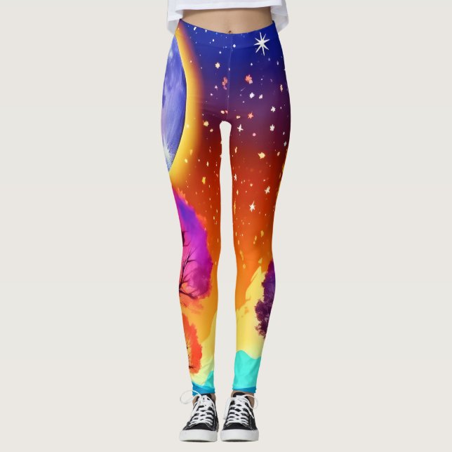 Legging Sonho de outono lunático (Frente)