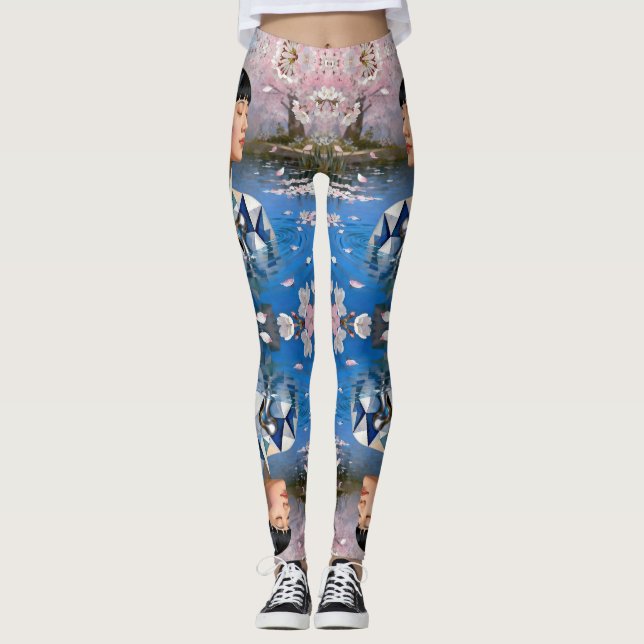 Legging "Sonho Digital da Água" - Um Retrato Digital (Frente)