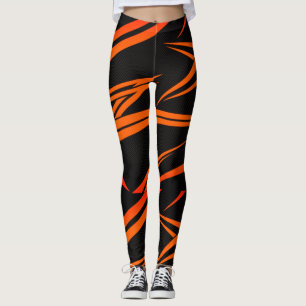 Legging sonho Pernas de controlo em preto e laranja