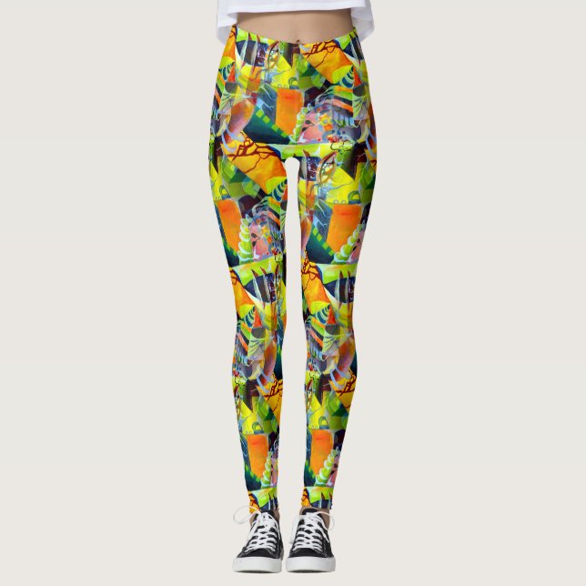 Legging Sonhos Contemporâneos Vivos em trabalho de arte de (Frente)