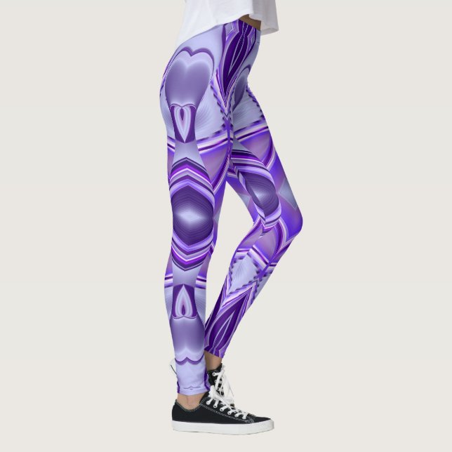 Legging Sonhos de Arco-Íris de Flor Roxo (Direita)