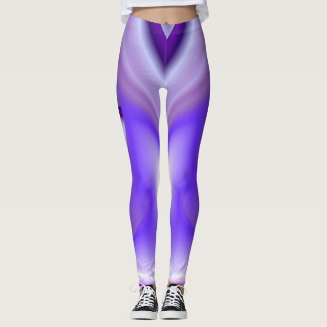 Legging Sonhos de Arco-Íris de Flor Roxo (Frente)