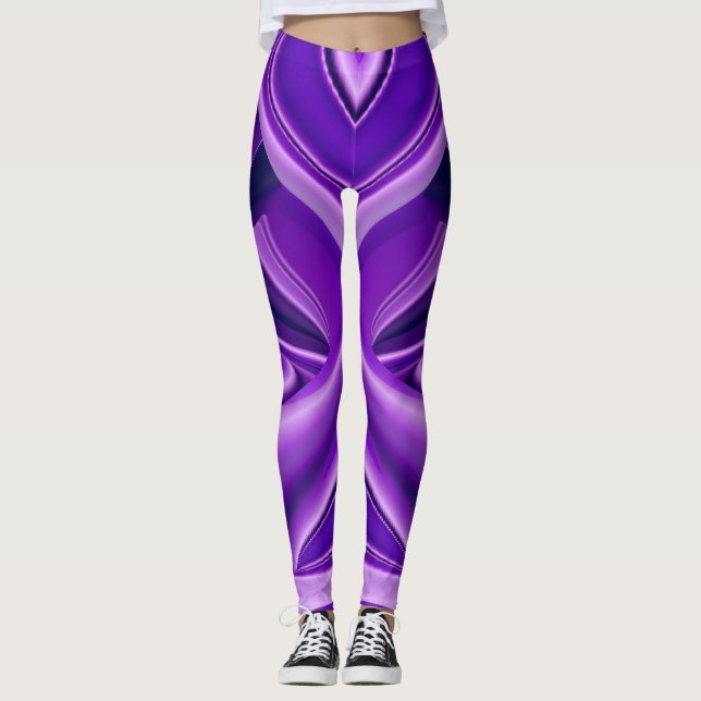 Legging Sonhos de Arco-Íris de Flor Roxo (Frente)