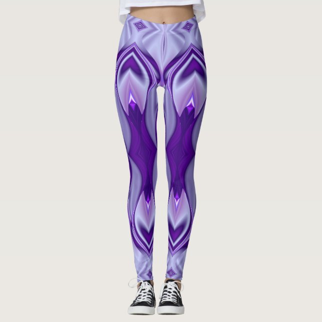 Legging Sonhos de Arco-Íris de Flor Roxo (Frente)