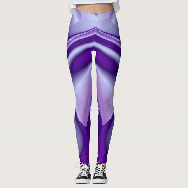 Legging Sonhos de Arco-Íris de Flor Roxo (Frente)