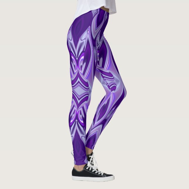 Legging Sonhos de Arco-Íris de Flor Roxo (Direita)
