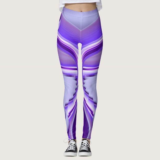 Legging Sonhos de Arco-Íris de Flor Roxo (Frente)
