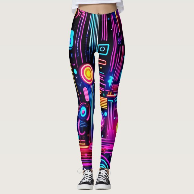 Legging Sonhos de Circuitaria de Neon (Frente)