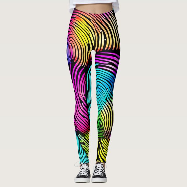 Legging Sonhos de Impressão Digital Arco-Íris (Frente)