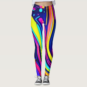 Legging Sonhos de Neon: Uma Odisseia Digital Psicodélica