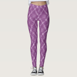 Legging Sonhos Doces xadrez onda senoidal vermelho-roxo
