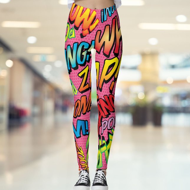 Legging Sons de Arte Pop de Quadrinhos (Comic Book Pop Art Sounds Leggings)