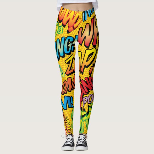Legging Sons de Arte Pop de Quadrinhos (Frente)