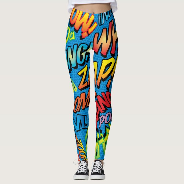 Legging Sons de Pop Art de Quadrinhos (Frente)