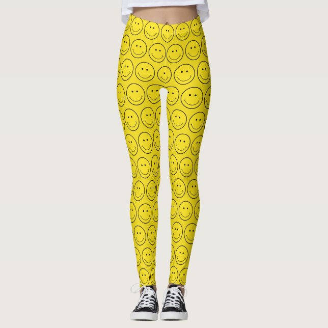 Legging Sorriso de rosto amarelo (Frente)
