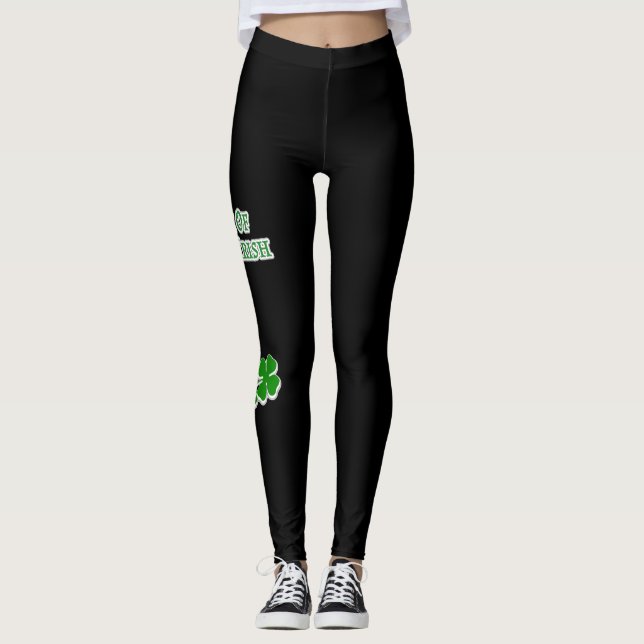 Legging Sorte das caneleiras pretas irlandesas (Frente)