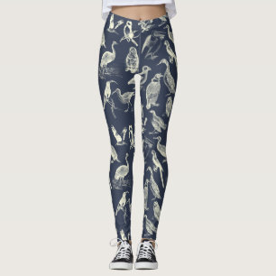 Legging Sorvete de aves e Impressão de Marinho, ilustrado